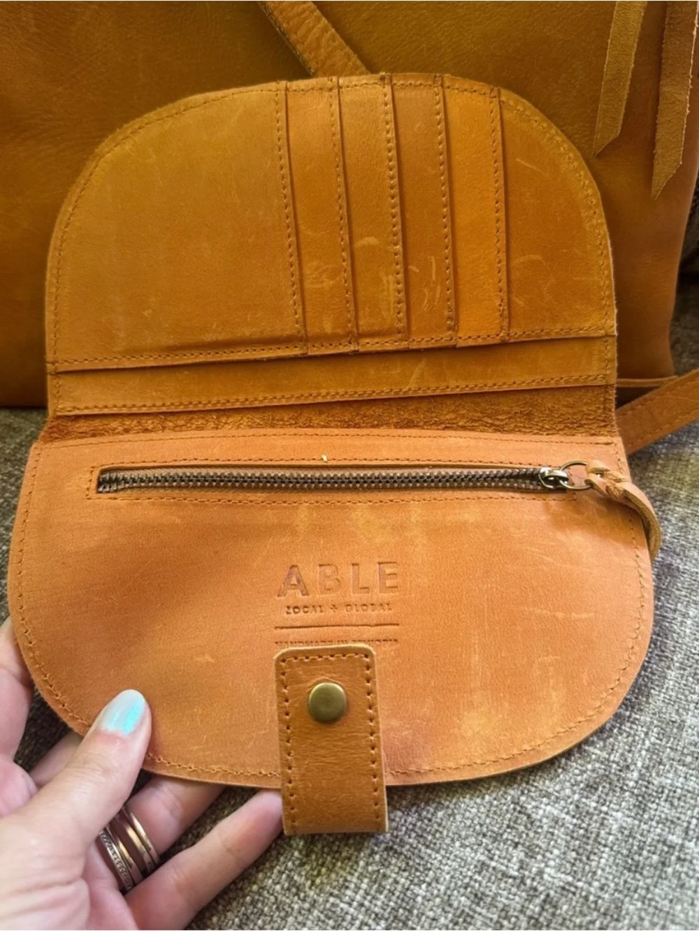 Able Cognac Leather wallet
